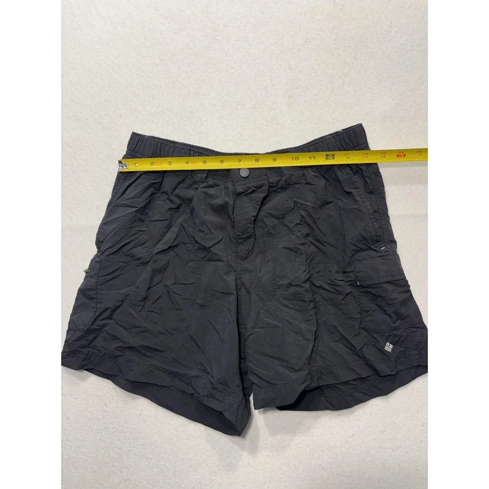 Columbia Swim Trunks Mens Small Black Elastic Waist Lined Pockets Lightweight